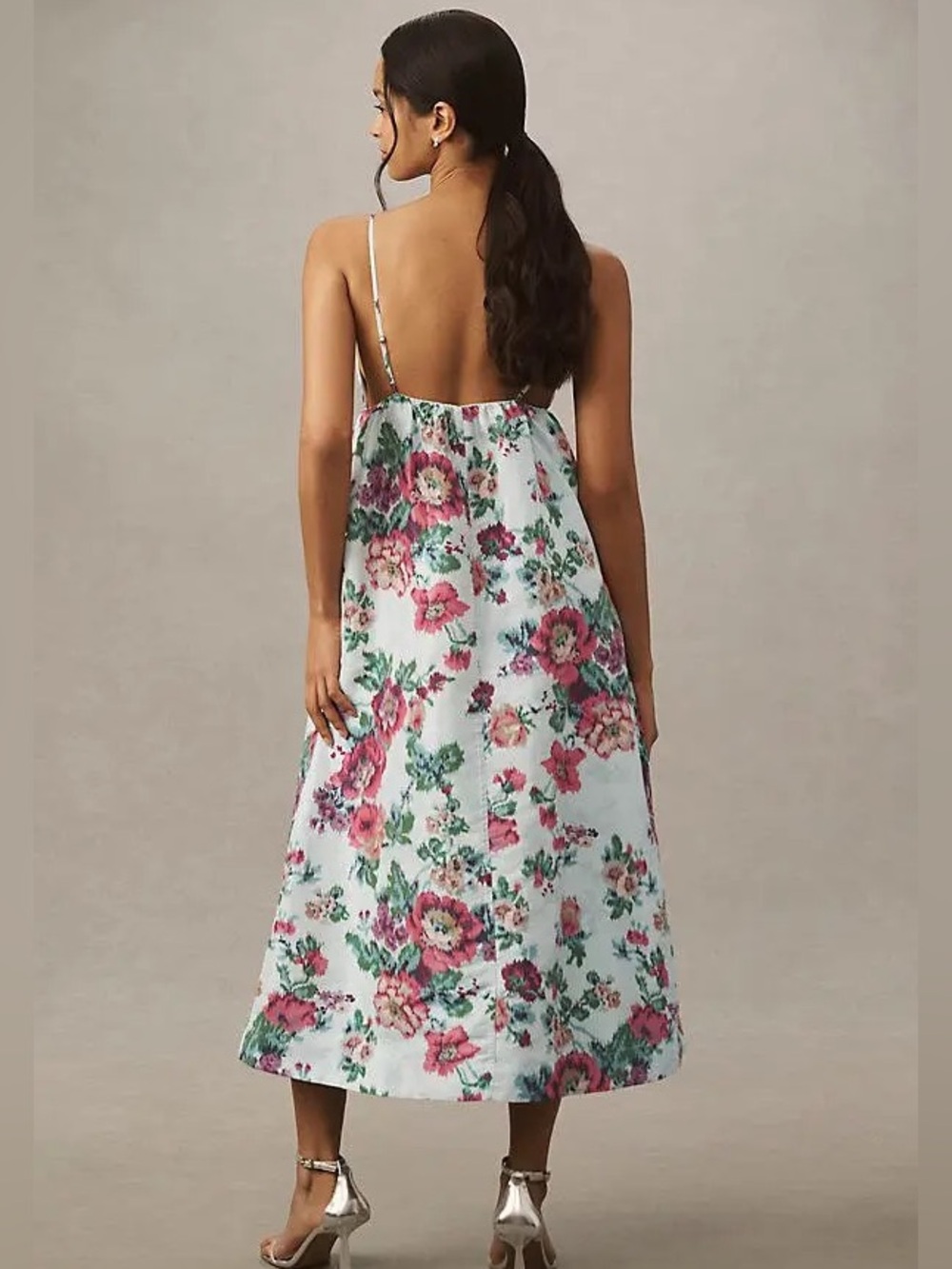 BHLDN Anthropologie Sophia Apron-Top Jacquard Midi Dress | Small - Picture 2 of 8